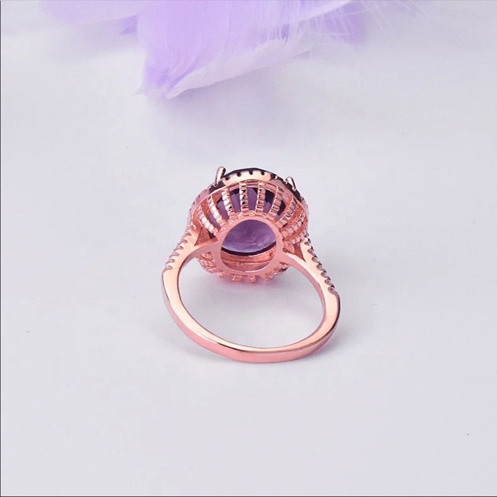 New Luxury Rose Gold Diamond Bridal Ring - Picture 4 of 5